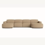 Olio Nobile Nowoczesna sofa w kształcie litery U Tkanina Raven 34